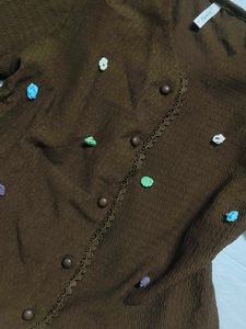 coffee brown cue top