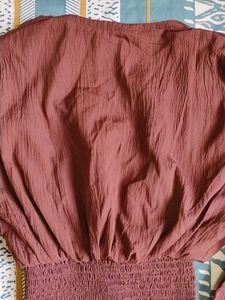 Brown casual crop top