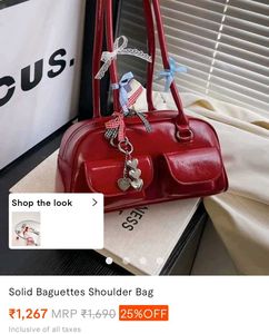 solid beguettes shoulder bag