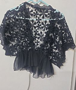 Elegant Black Lace Bolero Shrug
