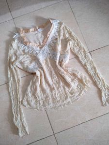 Boho Lace Trim V-Neck Blouse 🪞💌✨🏩