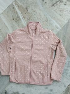 Uniqlo Pink Polka Dot Fleece Jacket