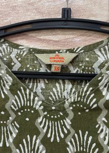 Olive Green Printed Kurta