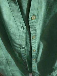 Light Green Collared Button-Up Top