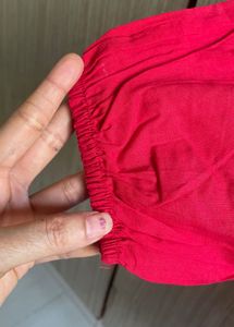 Chic Red Peplum Blouse with Tie Detail