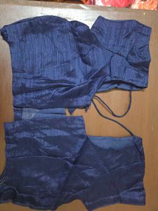 Elegant Blue Embroidered Saree