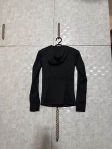 Black Hooded Zip-Up Jacket