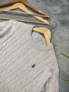 US Polo Cable Knit Crew Neck Sweater