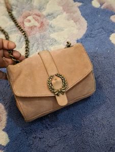 Chic Pink Suede Crossbody Bag