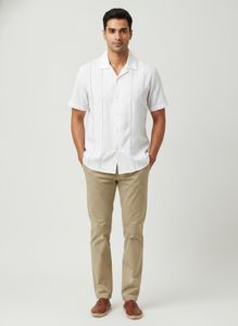 Men's White Embroidered Shirt