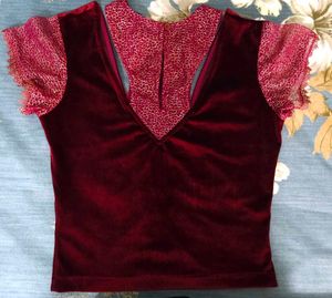 Romantic Goth Wine Red Velvet Top!🍷