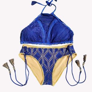 Boho Blue Crochet Bikini Set