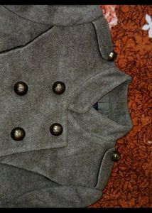 Wool Blend Military Coat
