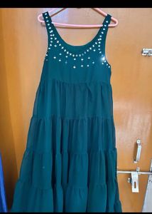 citrine green mirror work kurta set
