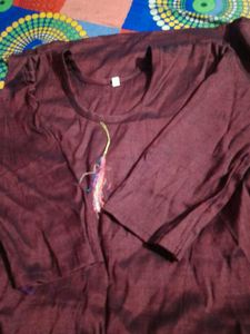 Maroon Cotton Kurta with Tassel Detail