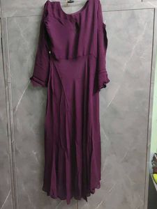 Embroidered Purple Kurta Set