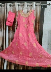 4 colour Elegant Embroidered Anarkali Kurta Set