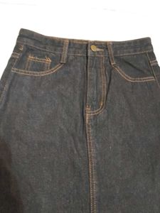 Classic Dark Wash Denim Skirt