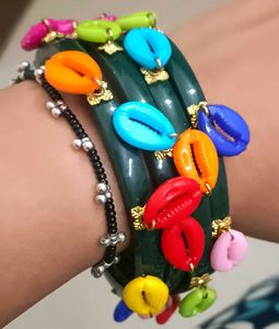 Colorful Shell Charm Bangles