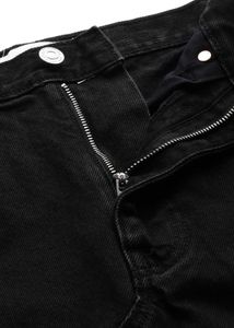 Mango Black Denim Midi Skirt with High Slit