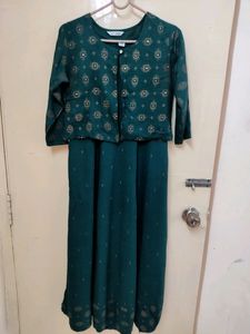 Green Party Wear Gown #onepice