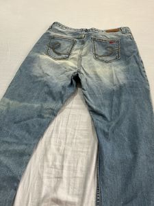 ELLE Distressed Blue Jeans with Paint Splatter