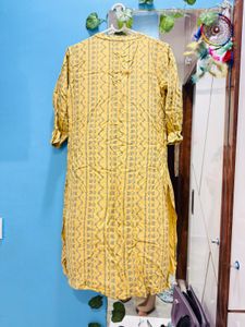 Yellow Printed Kurta