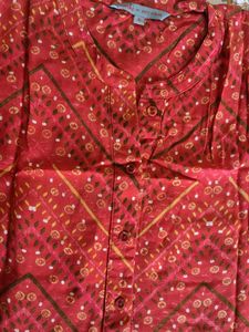 Vibrant Red Ethnic Kurta