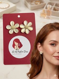 Flower Design Stud Earrings