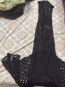Elegant Black Lace Maxi Dress