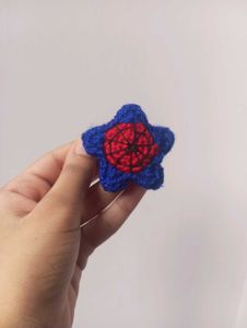 Handmade Crochet Star+Spiderman Hair Clip