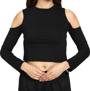 Black Cold Shoulder Top