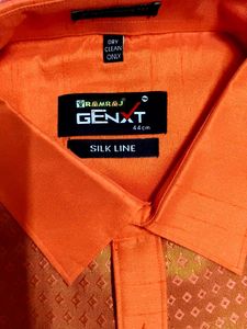 Orange Patterned Men's Shirt