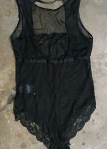 Sheer Black Lace Bodysuit