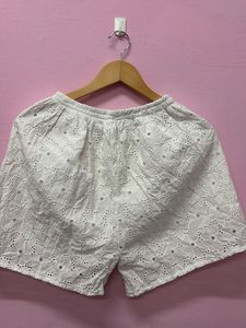 Chic White Eyelet Cami Top and shorts set