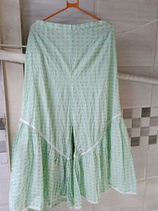 Chic Mint Green Ethnic Palazzo Pants