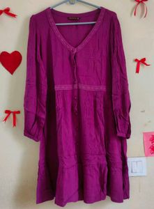 Vibrant Burgundy Tiered Dress