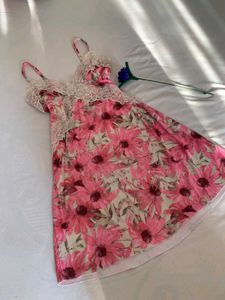 Floral Lace Trim Nightgown