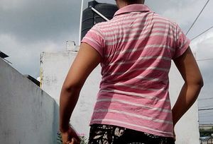 Pink Striped Polo T-Shirt