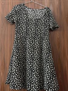 Black &amp; White Floral Mini Dress
