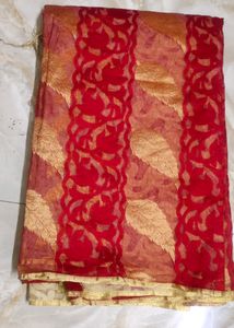 Dual Colour Designer Saree For Festivals