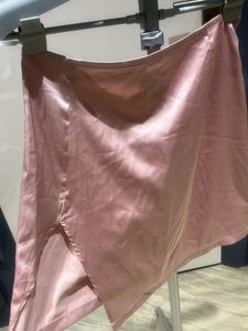 Pink Satin Mini Skirt