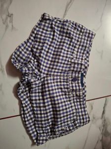 Blue and White Gingham Shorts