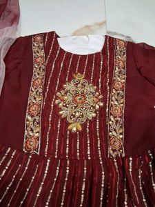 Stunning Maroon Kurta Set with Sharara