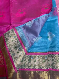 Beautiful Blue and Pink Saree
