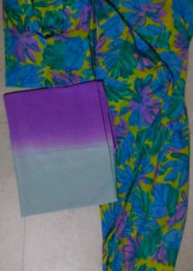 Vibrant Floral Print Dress Material