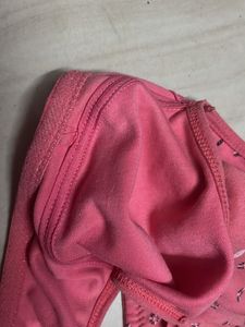 Cute Pink Floral Print Bra