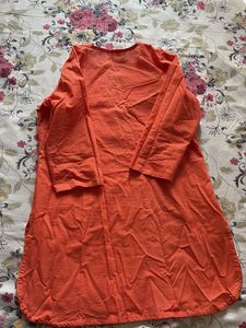 Orange Kurta with Sequins