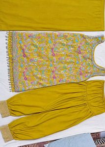 Embroidered Yellow Lehenga Choli Set