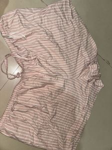 Pink Striped Sleep Shorts